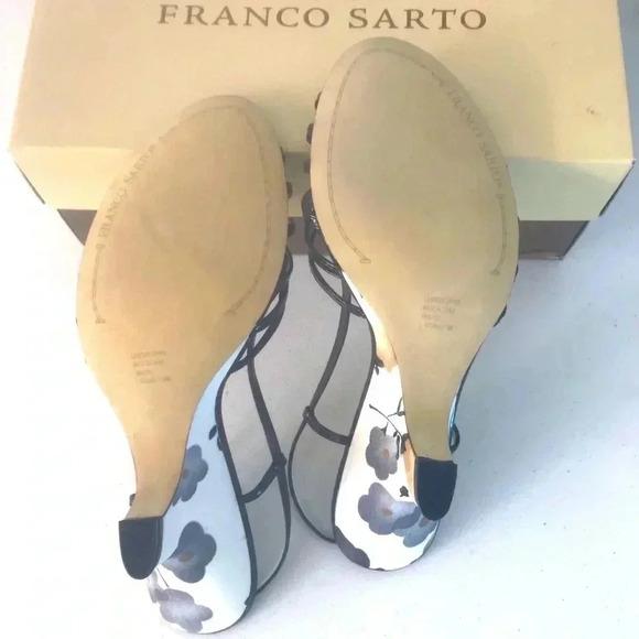 NIB!Franco Sarto - Floral heel pattern- Open Toe Dressey Shoes Size 9 M - Picture 6 of 8